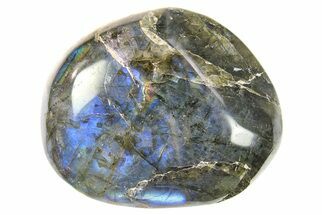 Flashy, Polished Labradorite Palm Stone - Madagascar #290550