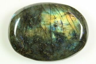 Flashy, Polished Labradorite Palm Stone - Madagascar #290556