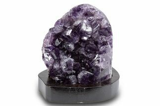 Deep Purple Amethyst Geode With Wood Base - Uruguay #300765