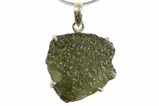 Green Moldavite Tektite Pendant ( g) - Czech Republic #300980