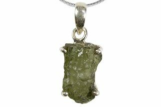 Green Moldavite Tektite Pendant ( g) - Czech Republic #300981