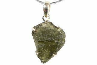 Green Moldavite Tektite Pendant ( g) - Czech Republic #300982