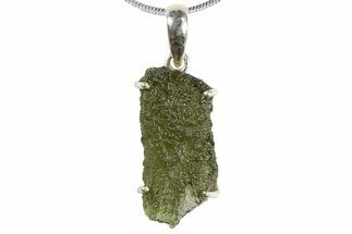 Green Moldavite Tektite Pendant ( g) - Czech Republic #300984