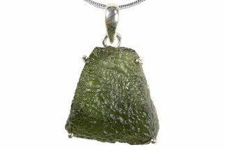 Green Moldavite Tektite Pendant ( g) - Czech Republic #300985