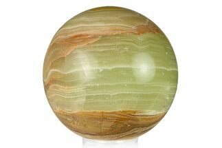 Polished Green Banded Calcite Sphere - Pakistan #301471