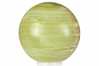 Polished Green Banded Calcite Sphere - Pakistan #301473