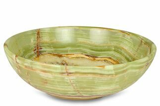 Polished Green Banded Calcite Bowl - Pakistan #301308