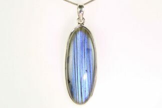 Brilliant Blue Labradorite Pendant with Chain #302778