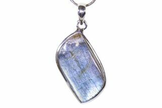 Brilliant Blue Labradorite Pendant with Chain #302795