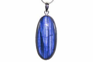 Brilliant Blue Labradorite Pendant with Chain #302809