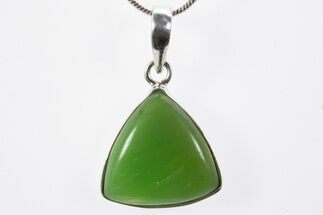 Polished Green Chrysoprase Pendant (Necklace) #303153