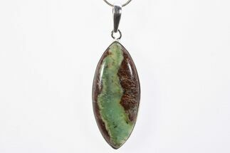 Polished Green Chrysoprase Pendant (Necklace) #303156