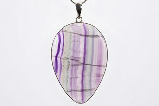 Banded Fluorite Pendant (Necklace) - Sterling Silver #303238