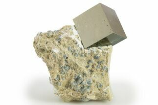 Natural Pyrite Cube In Rock - Navajun, Spain #304030