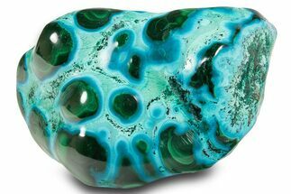 Vibrant Polished Malachite with Chrysocolla - DR Congo #305192