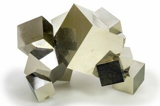 Shiny, Natural Pyrite Cube Cluster - Navajun, Spain #305242