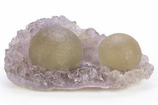 Spectacular Botryoidal Fluorite Spheres on Amethyst - India #305996