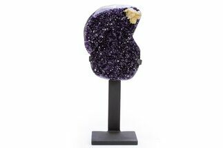 Amethyst Geode w/ Calcite on Metal Stand - Uruguay #306882