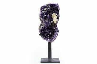 Amethyst Geode w/ Calcite on Metal Stand - Uruguay #306884