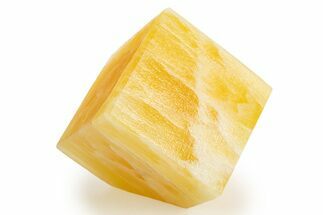 Polished Orange Honeycomb Calcite Cube - Utah #307783