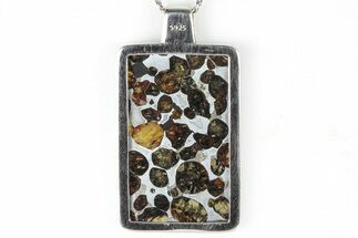 Sericho Pallasite Rectangle Meteorite Pendant - Kenya #309308