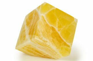 Polished Orange Honeycomb Calcite Cube - Utah #307811