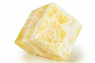 Polished Orange Honeycomb Calcite Cube - Utah #307829