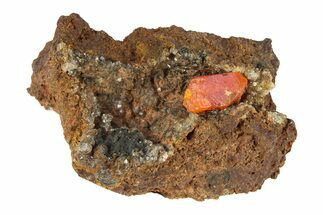 Red-Orange Wulfenite Crystal on Matrix - Republic of the Congo #312425