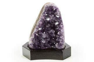 Grape Jelly Amethyst Geode With Wood Base - Uruguay #314208