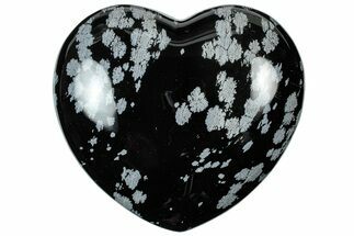 Polished Snowflake Obsidian Heart - Utah #314455