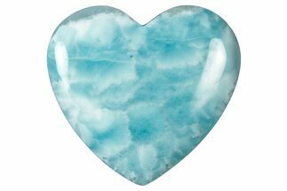 Polished Heart-Shaped Larimar Cabochon - Dominican Republic #315153