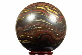Polished Tiger Iron Stromatolite Sphere - Billion Years #316250