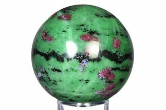 Polished Ruby Zoisite Sphere - Tanzania #315096