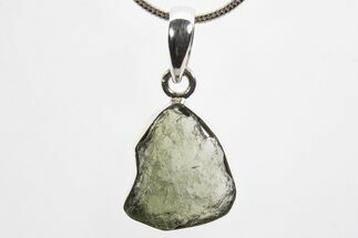 Green Moldavite Tektite Pendant ( g) - Czech Republic #317515