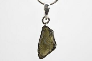 Green Moldavite Tektite Pendant ( g) - Czech Republic #317517