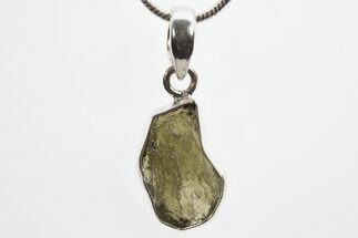 Green Moldavite Tektite Pendant ( g) - Czech Republic #317521