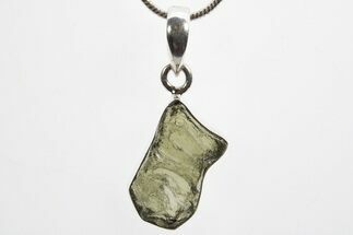 Green Moldavite Tektite Pendant ( g) - Czech Republic #317522