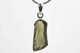 Green Moldavite Tektite Pendant ( g) - Czech Republic #317525