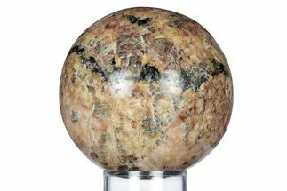 Polished Red Feldspar and Tourmaline Sphere - Madagascar #318216