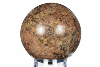 Polished Red Feldspar and Tourmaline Sphere - Madagascar #318218