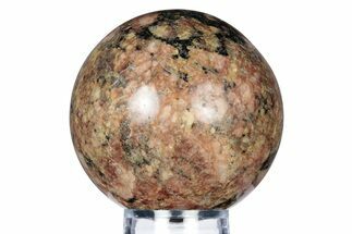 Polished Red Feldspar and Tourmaline Sphere - Madagascar #318223