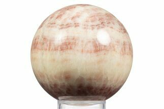 Polished Banded Red Calcite Sphere - China #319453