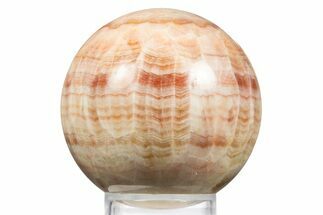 Polished Banded Red Calcite Sphere - China #319468