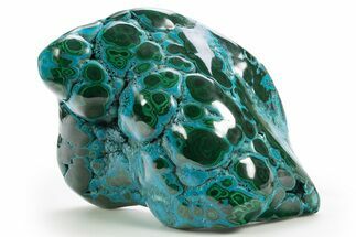 Vibrant Polished Malachite with Chrysocolla - DR Congo #320441