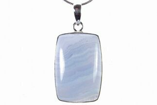 Blue Lace Agate Pendant (Necklace) - Sterling Silver #321558