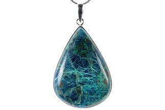 Vibrant Chrysocolla & Shattuckite Pendant - Sterling Silver #321601