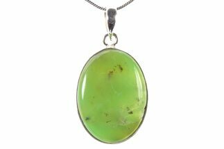Polished Green Chrysoprase Pendant (Necklace) #321492