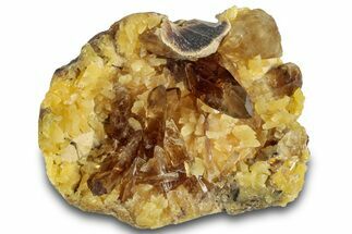Honey Colored Barite Crystals on Fluorescent Calcite - Elk Creek #321962
