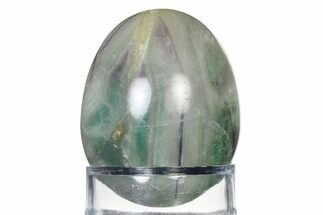 Polished Purple and Green Fluorite Egg - Fluorescent! #322481