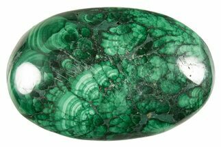 Polished Banded Malachite Palm Stone - DR Congo #321182
